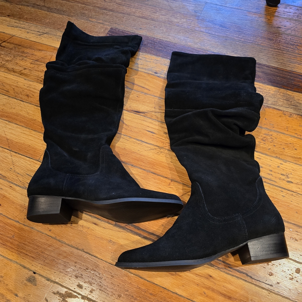 Black Suede Tall Boots